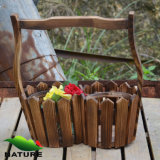 Garden Wood Basket Shaped Flower Planter