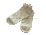 Cotton Sock Plain Women Sock with Double Welt
