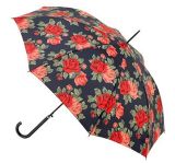 Ladies Fashion Straight Umbrella, Girl's Beutiful Flower Walking Stick Umbrella