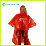 Disposable Red Adult Emergency PE Rain Poncho