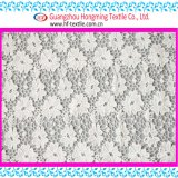 White Five-Leaf Chemical Lace Embroidery Fabric for Garment