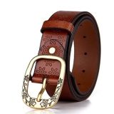 Fashion Embossed Alloy Buckle Leather Lady Belly Belt (Blt0084590)