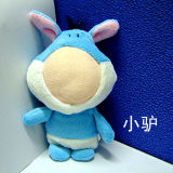 Funny 10cm Small Donkey Plush 3D Face Doll