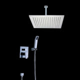 16 Inches Square Wall Mount Rainfall Shower Faucet with Valve