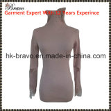 New Arrive Women Fashion High Neck Long Sleeve Viscose Nylon Knitted Sweater (5552)
