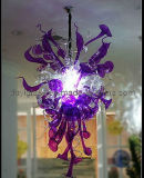 Purple Blown Glass Chandelier for Home Decoration
