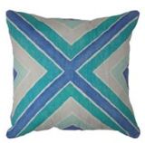 Cotton/Linen Cushion Cover with Blue Crossed Digital Printing