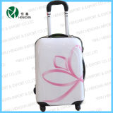 Pink Flower Panel Trolley Luggage Set