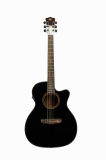 40 Inch Black Acoustic Guitar Om Cutaway Guitar (SDG-828A-RNC-BK-OM)