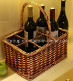 Custom Antique Handled Wine Wicker Basket