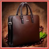2013 New Men's Low-Profile Luxury Genuine Italian Leather Tote Handbag/ Briefcase Satchel (ai3364-5 Brown)