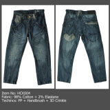 Kids' Cotton Patchwork Jeans, Children's Denim Pants (HCK004)