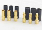 Three Pole 3.5mm Gold Plated Connector with Black Plastic Housing