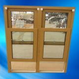 Good Waterproof and Soundproof PVC Woodgrain Double Hung Window,