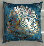 Metallic/Flock Printed Decorative Pillow Metallic Print Cushion (XPL-37)