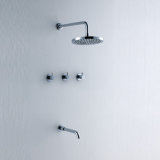 Simple Design 8 Inches Brass Chrome Plated Wall Shower Set