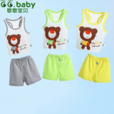 2015 100%Cotton Summer Baby Clothing Sets for 0-18m Newborn Baby Girl Boy Clothes Suits Sleeveless Bebes Vest+Shorts Infantil