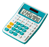 Desktop Calculator with Time Display (NS-10VC BLUE)