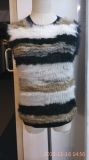 Stripped Fur Knit Vest