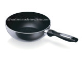 24cm Black Aluminum Non-Stick Wok Pan