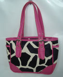 Fashion Zebra Pattern PU and Polyester Waterproof Handbag
