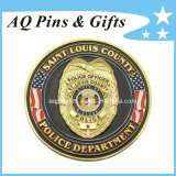 Police Challenge Metal Custom Coins Medallion with Gold Plated