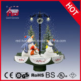 Holiday Fashion Design Streetlamp Snowmen Crafts with Snow and Music