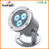 3PCS 1watt or 3watt Warm White Stainess Steel LED Underwater Pond Light with DMX Controller CE (ICON-C007A)