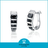 High Quality Bezel Setting Silver Earring Jewellery with Cheap Price (E-0196)