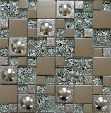 Glass Mosaic Wall Tile, Stainless Steel Metal Mosaic (SM254)