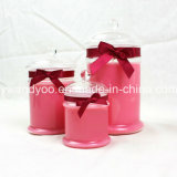 Romantic Soy Scented Pink Jar Candle with Lid