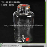8L Big Clear Cone Glass Jar and Glass Lid with/Without Metal Stand Clip Jar with Faucet