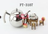 Stainless Steel with Handle Round Teapot (FT-3107)