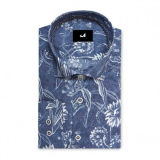 Men's Linen Print Long Sleeve Casual Shirt