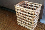 Handmade Willow/Wicker Dustbin Trash Box Barrel Basket