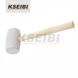 White Head Rubber Mallet Hammer Wooden Handle