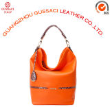 OEM Novelty Style Orange PU Round Shape Bucket Hobo Bag