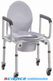 Drop-Arm Commode Chair with Wheels (iron)