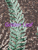 Geaf Pattern Sequin on Embroidery Combine Color of Sequin Pattern 3mm Shade Sequin 3mm Matt Sequin Poly Mesh Garments (JPX1175)