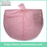 Pink Color Lovely Lady's PVC Rain Cape / Rain Poncho