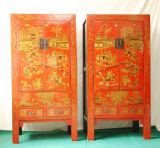 Red Lacquer Gilt Cabinet (EDL341)