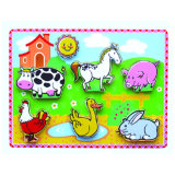 Wooden Thick Puzzle Toy for Baby with Farm Animals (80496)