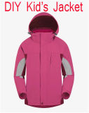 DIY Promotion Outdoor Good Quality Garment, Children's Jacket, Windproof and Waterproof Breathable Ski Mountaineering Sport Wears in Pink Colour