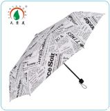 21.5''arc Super Light England Newspaper Manual 3 Folding Umbrella