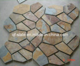 Meshed Irregular Paving Stone, Irregular Slate Slab, Flooring Stone