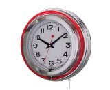 Neon Light Plastic Wall Clock Approve ISO9001 CE&RoHS