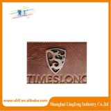 Luxury Leather Label with Metal Logo