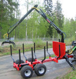 Grasping Timber Trailer with Crane