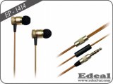 Gold Metal Earphone with Mic and 1button Line Control for Mobile Phones Free Sample