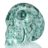 Natural Qinghai Jade Carved Human Skull Carving #1j62, Crystal Healing